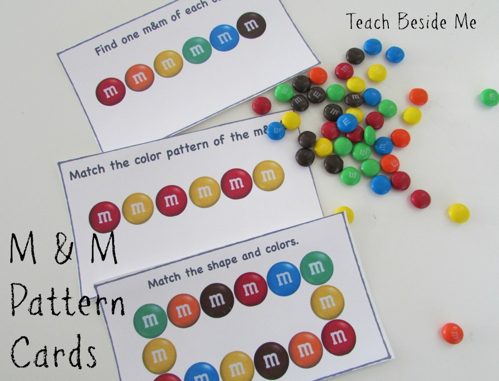 M & M Math Pattern Cards Teach Beside Me