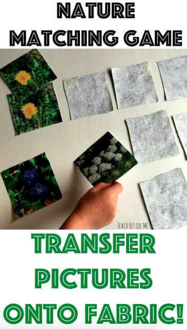 Nature Matching Game with fabric transfer prints