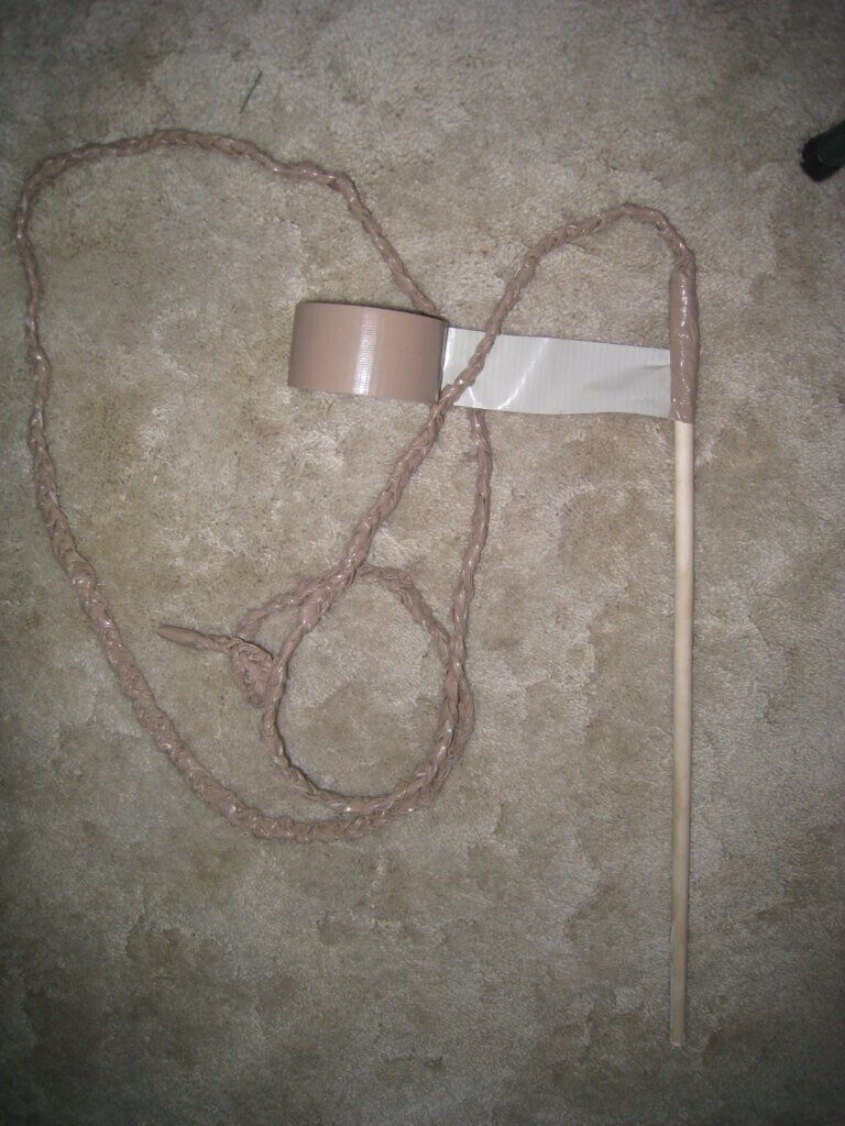 attaching handle to homemade whip
