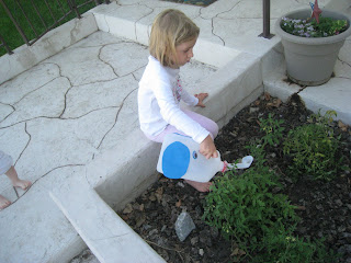 watering garden kids