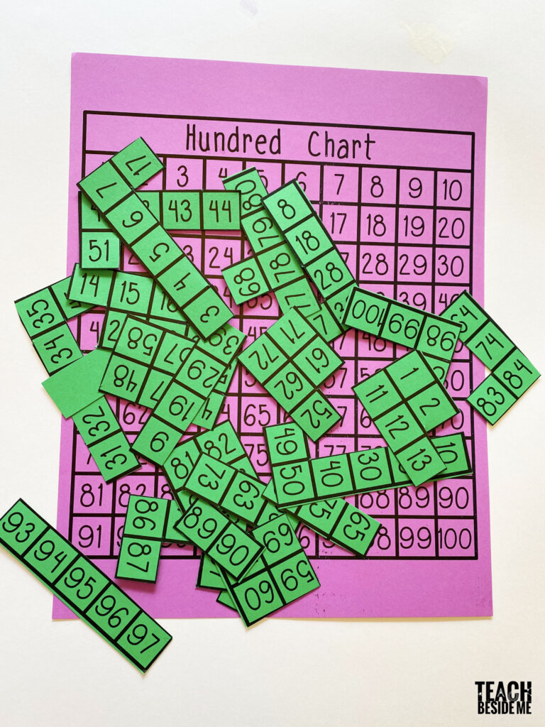 Hundred Chart Puzzle with Printable