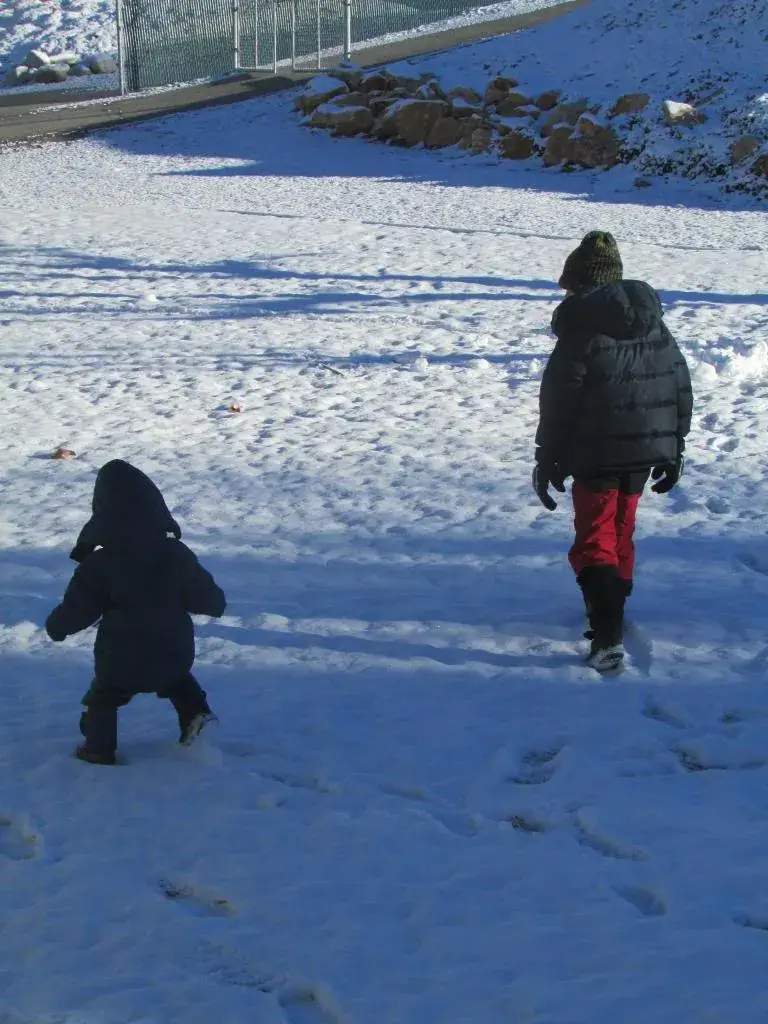 winter hike with kids