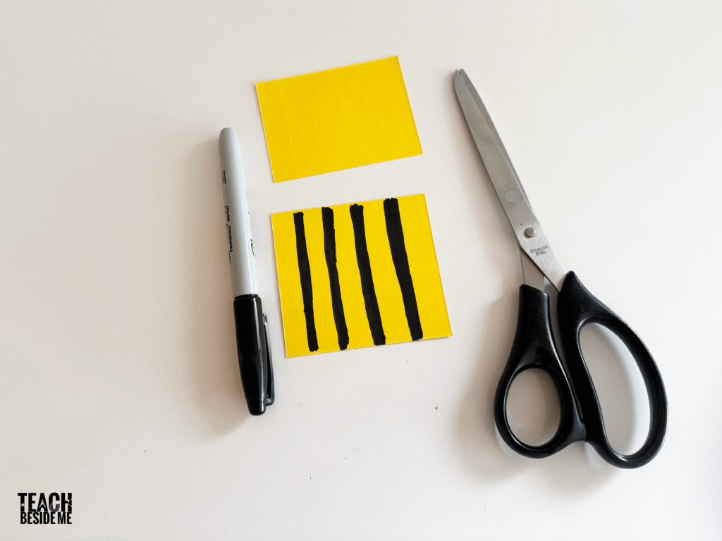 cutting notecard for noisemaker toy