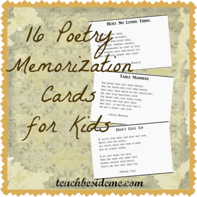 Poetry Memorization Cards for Kids: Classic Poems Printable - Teach ...
