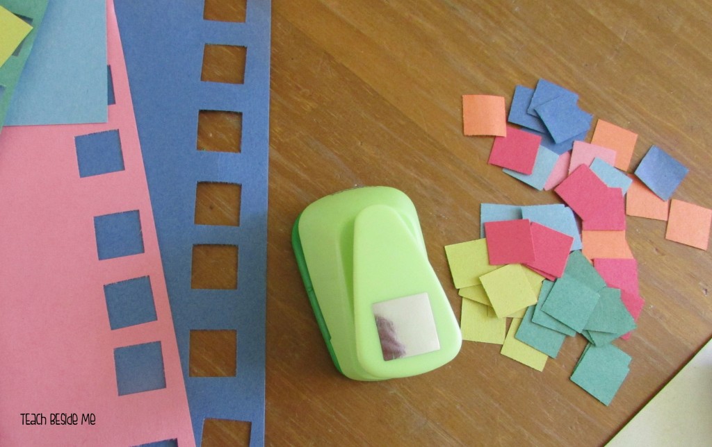 square punch mosaic craft for kids