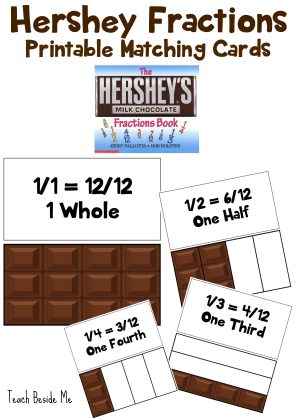 Hershey Fractions Printable Math Cards - Teach Beside Me