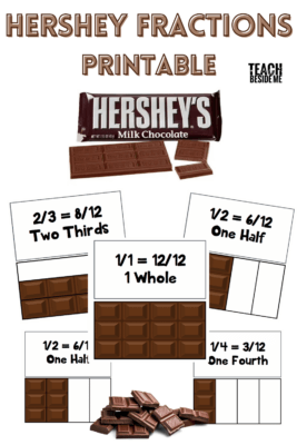 Hershey Fractions Printable Math Cards - Teach Beside Me