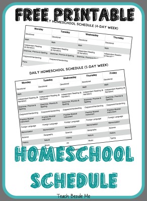 Printable Homeschool Schedule Template: Organize Your Homeschool Day ...