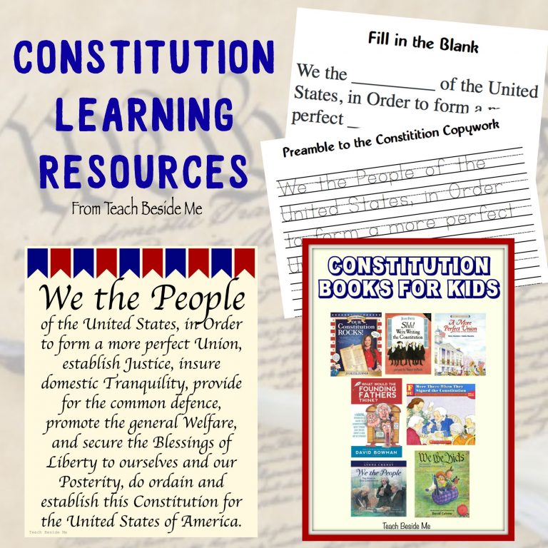 Preamble to the Constitution Copywork & Handwriting Pages (Free Printable)