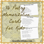 Poetry Memorization Cards for Kids – 16 Classic Poems