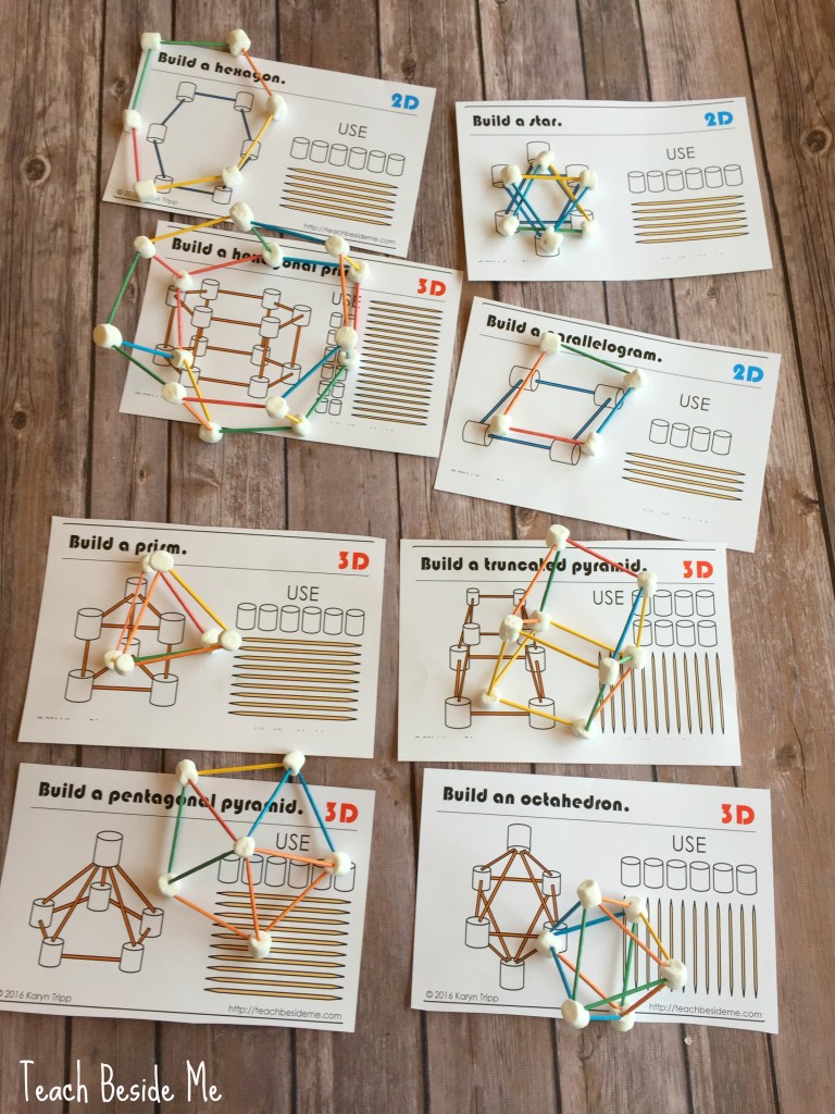 Marshmallow And Toothpick Geometry Cards Teach Beside Me