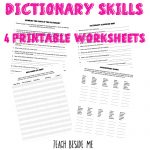 Dictionary Skills Worksheets