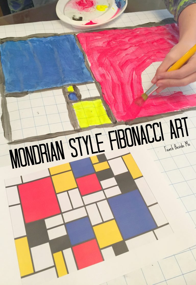 Mondrian Style Fibonacci Art