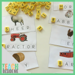 Click Clack Moo-Inspired Farm Words Spelling Mats