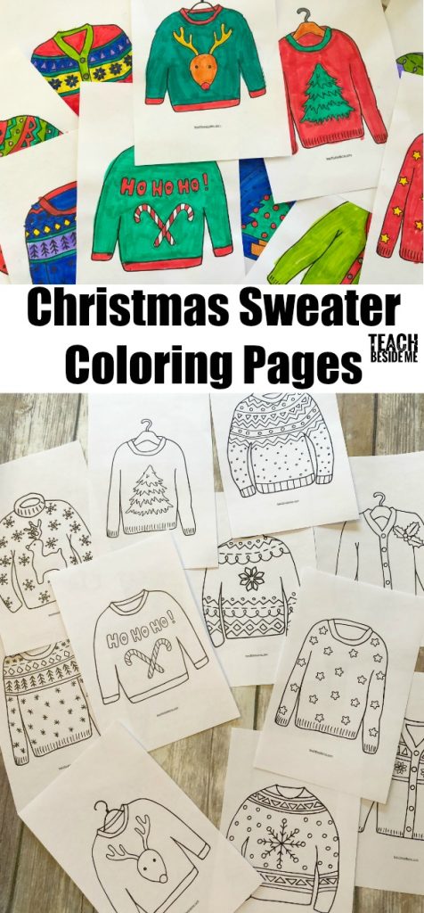 Christmas Sweater Coloring Pages - Teach Beside Me