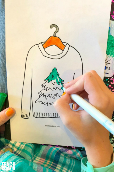 Christmas Sweater Coloring Pages - Teach Beside Me