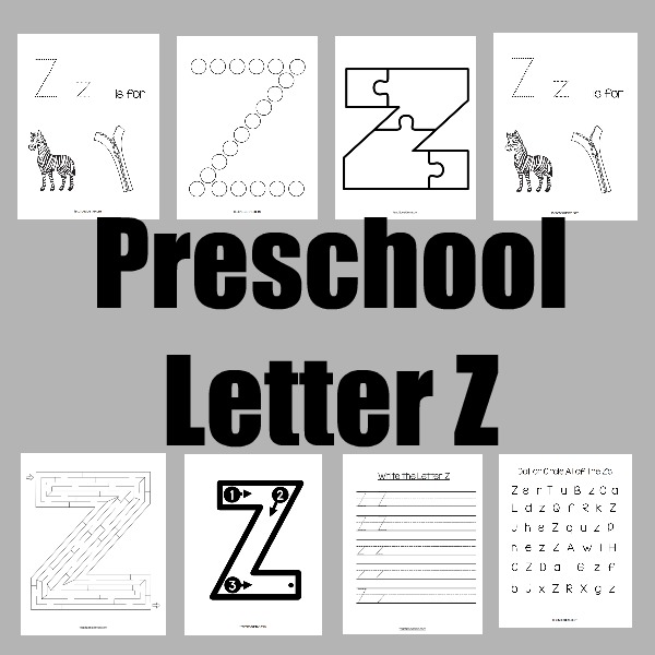 Preschool Letter Z Printable Pack