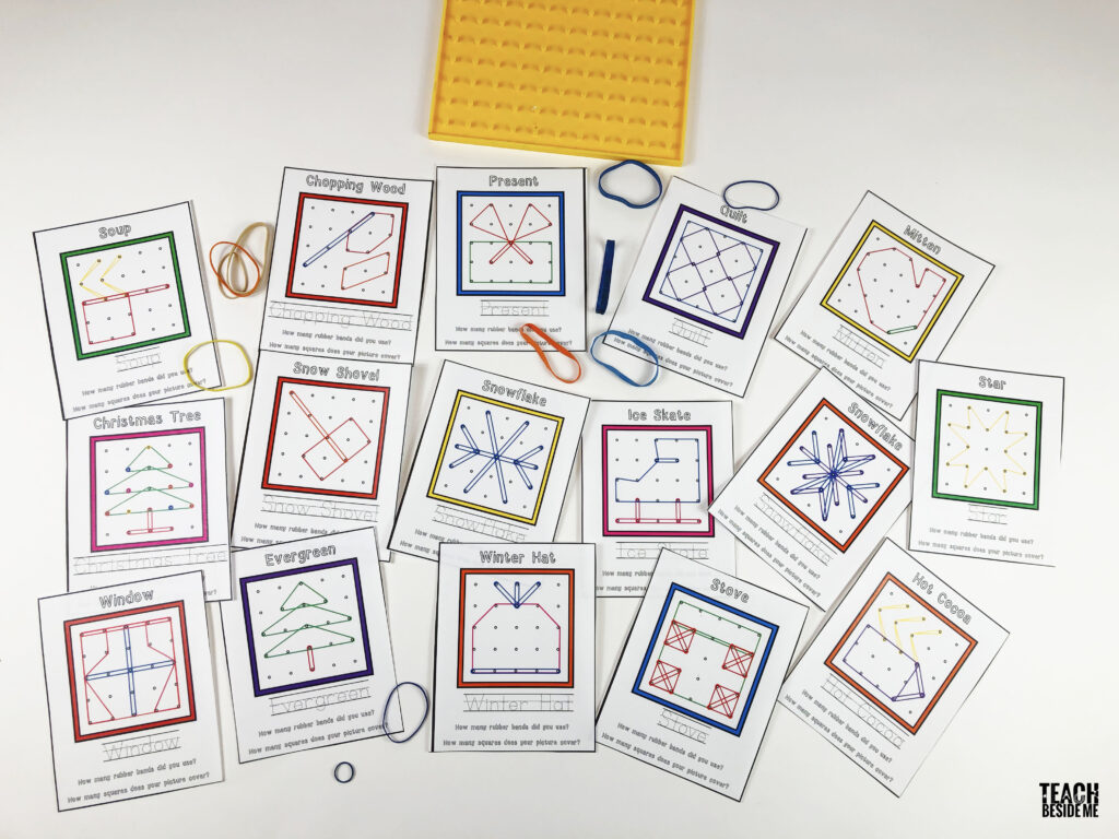 Winter Geoboard Pattern Cards Teach Beside Me