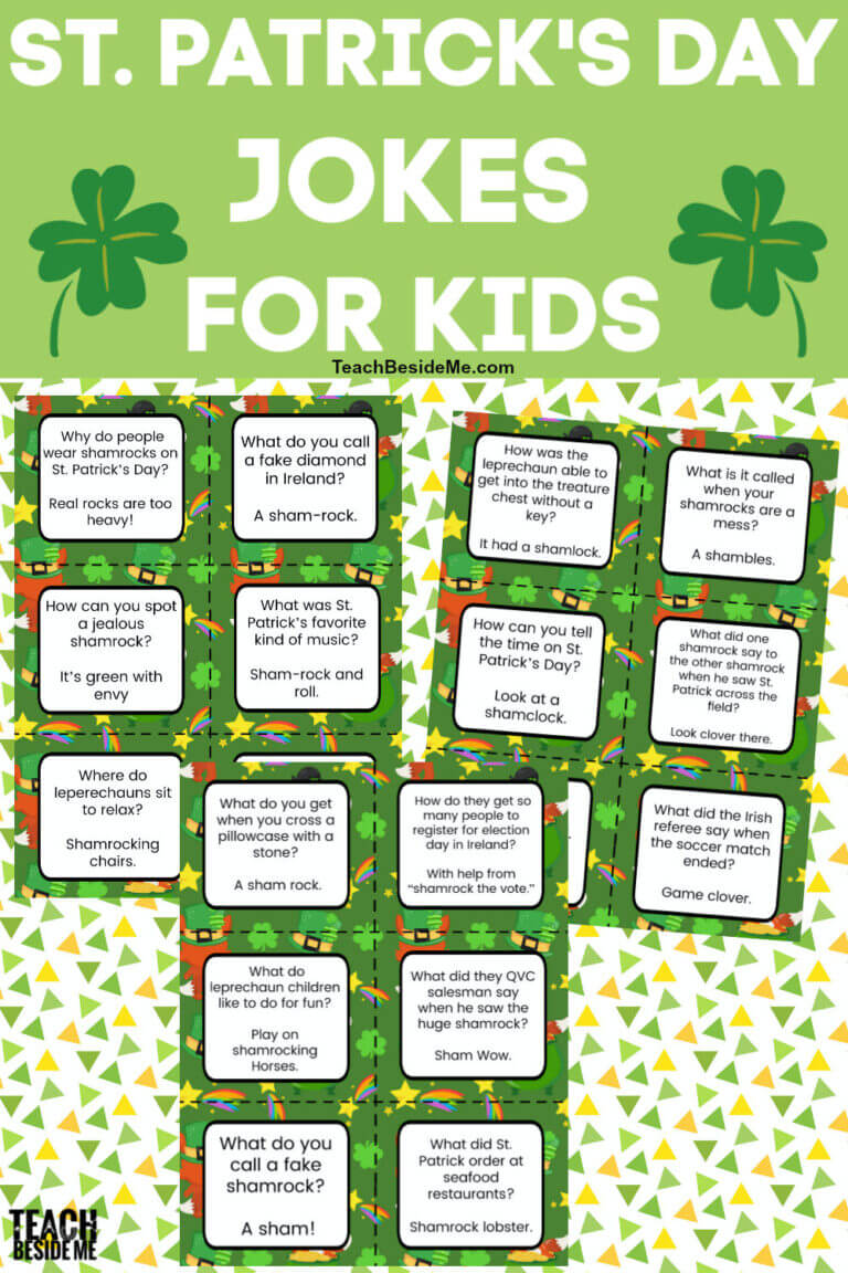 Printable St. Patrick's Day Jokes for Kids Teach Beside Me