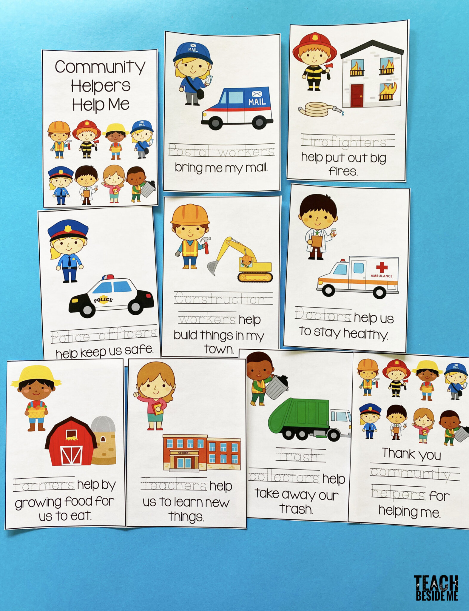 Community Helpers Printables for Reading and Writing Teach Beside Me