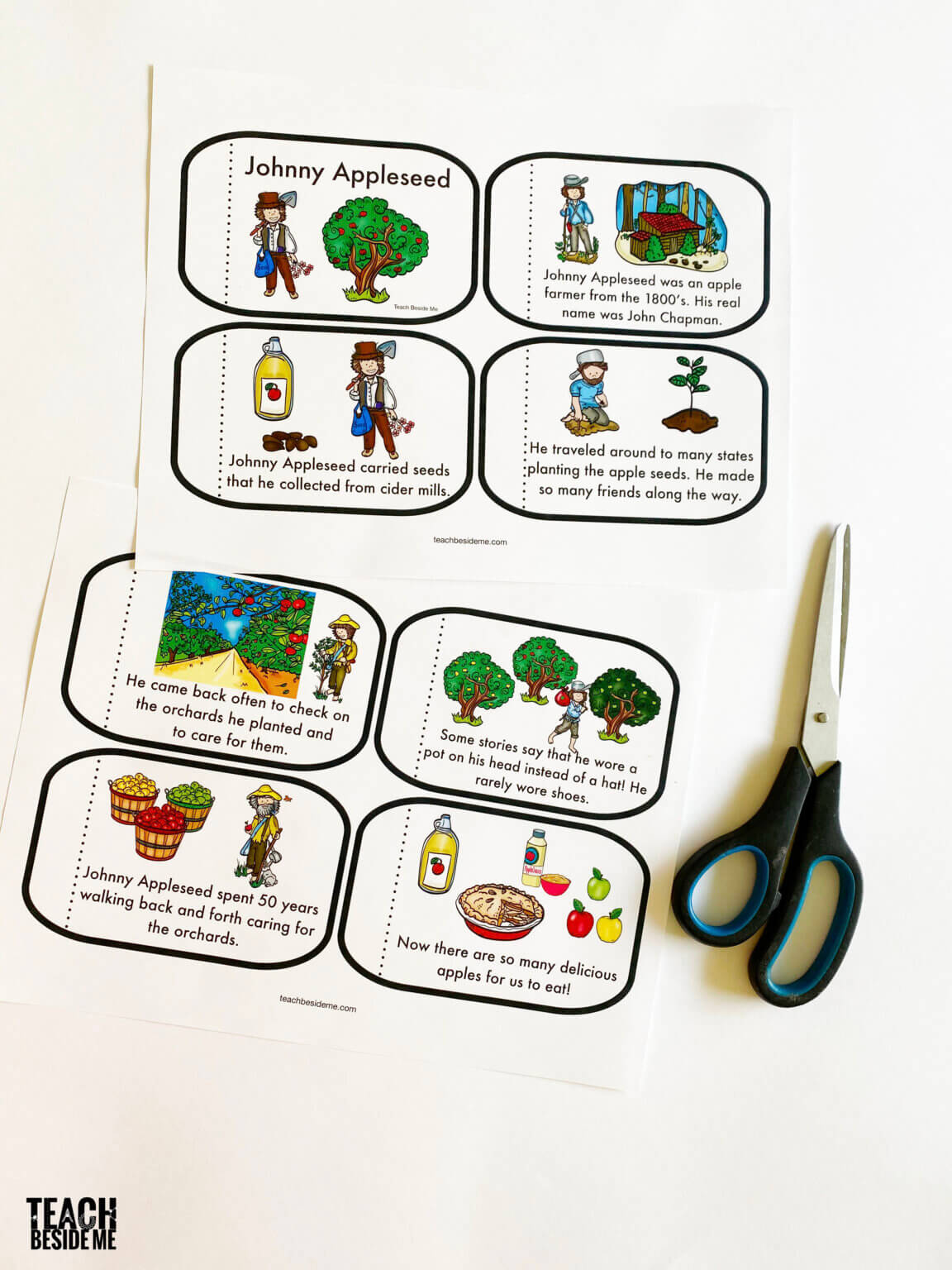 Printable Johnny Appleseed Story for Kids Teach Beside Me