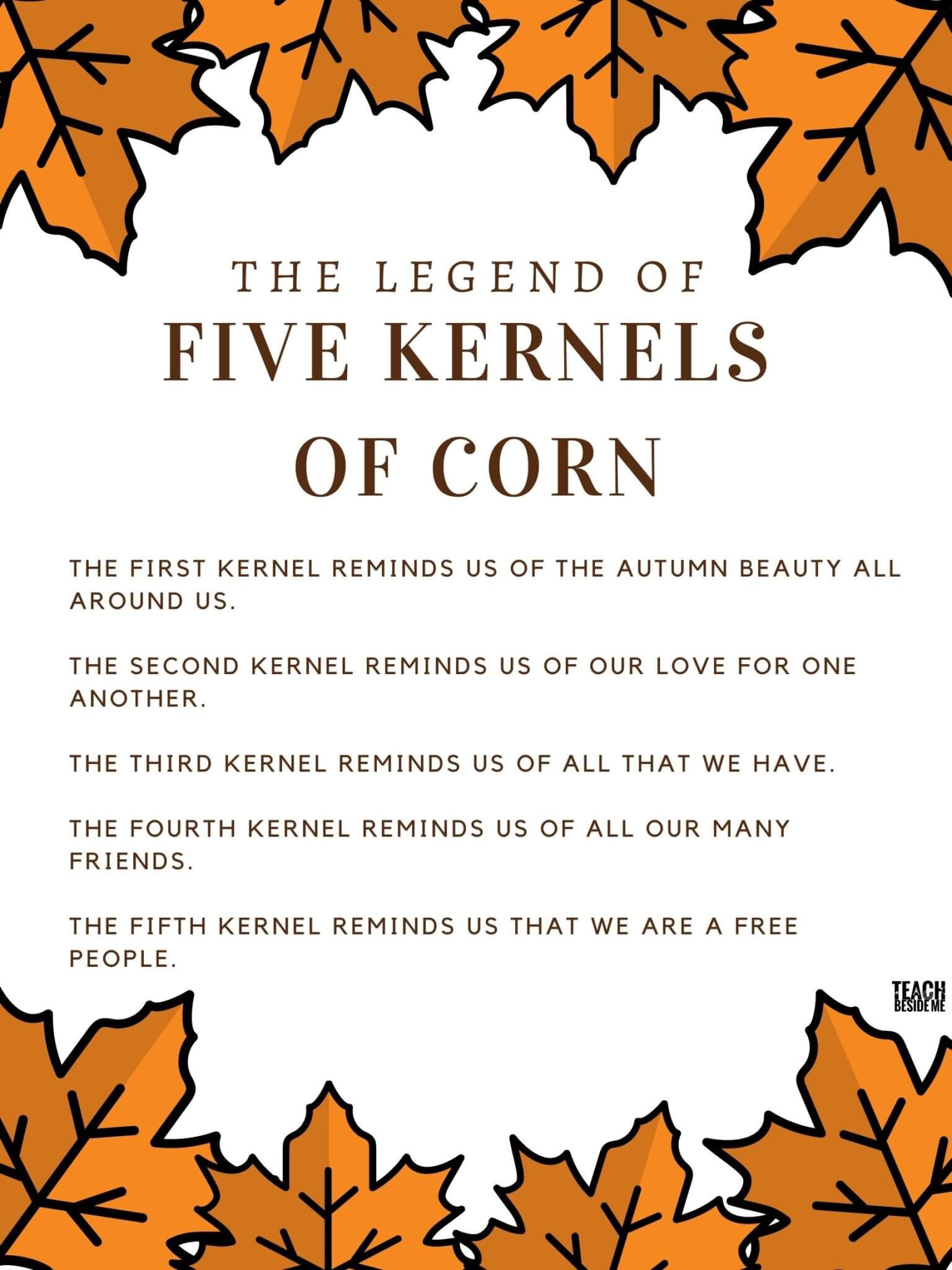 Thanksgiving Tradition: Five Kernels of Corn - Teach Beside Me