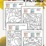 Thanksgiving Color By Number Worksheets