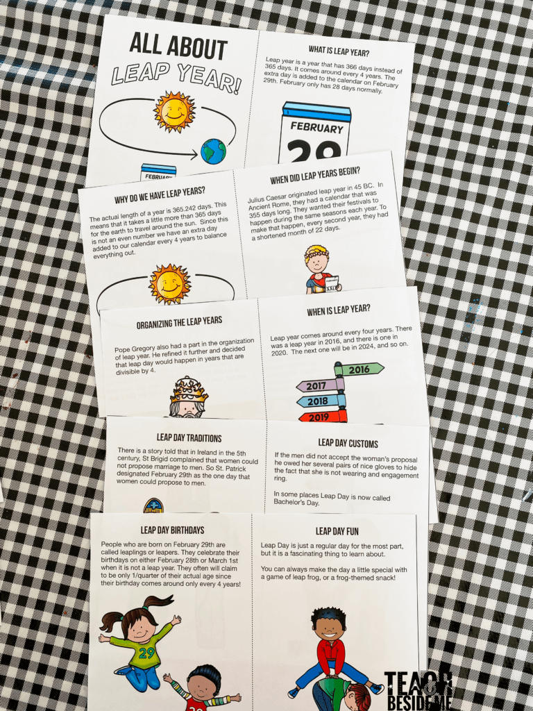 All about leap year mini book for kids