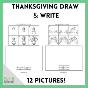Thanksgiving Draw and Write Pictures - Teach Beside Me