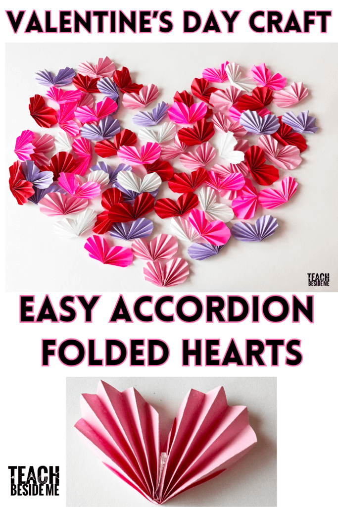 Valentine's Day craft accordion folded hearts