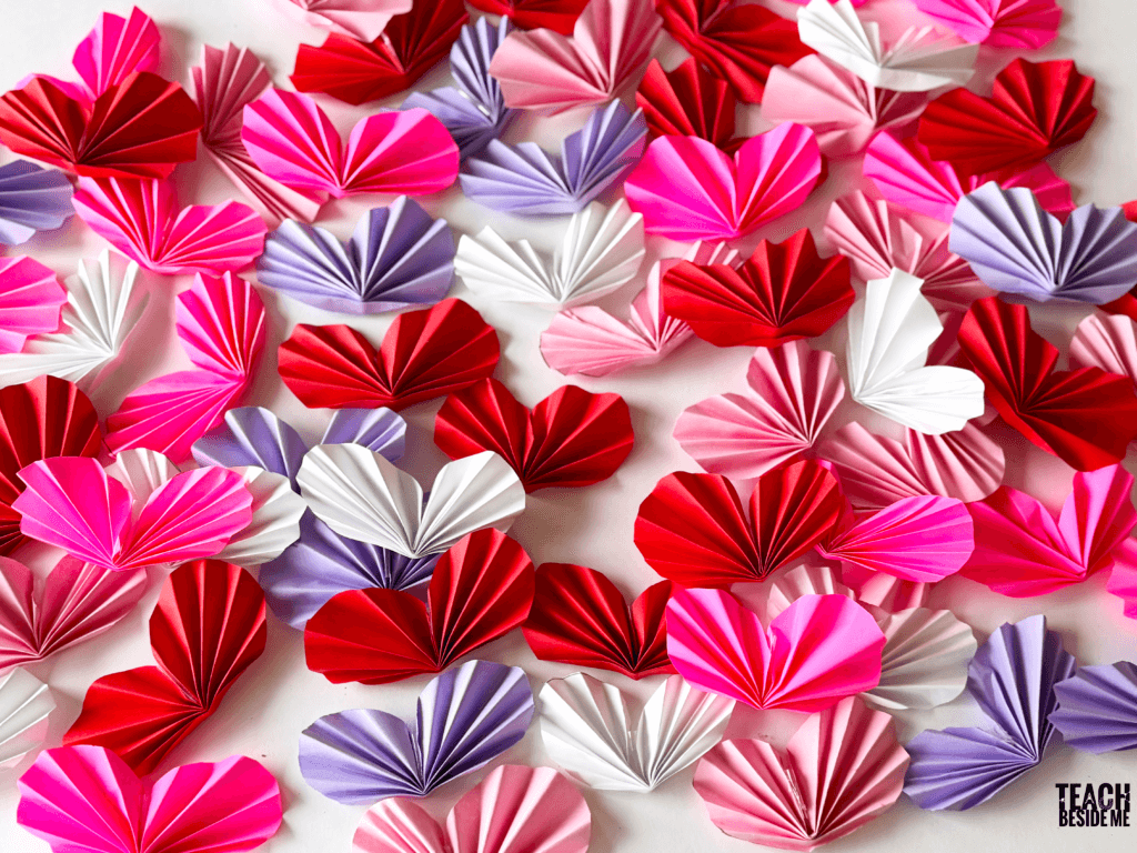 valentines day craft accordion paper hearts