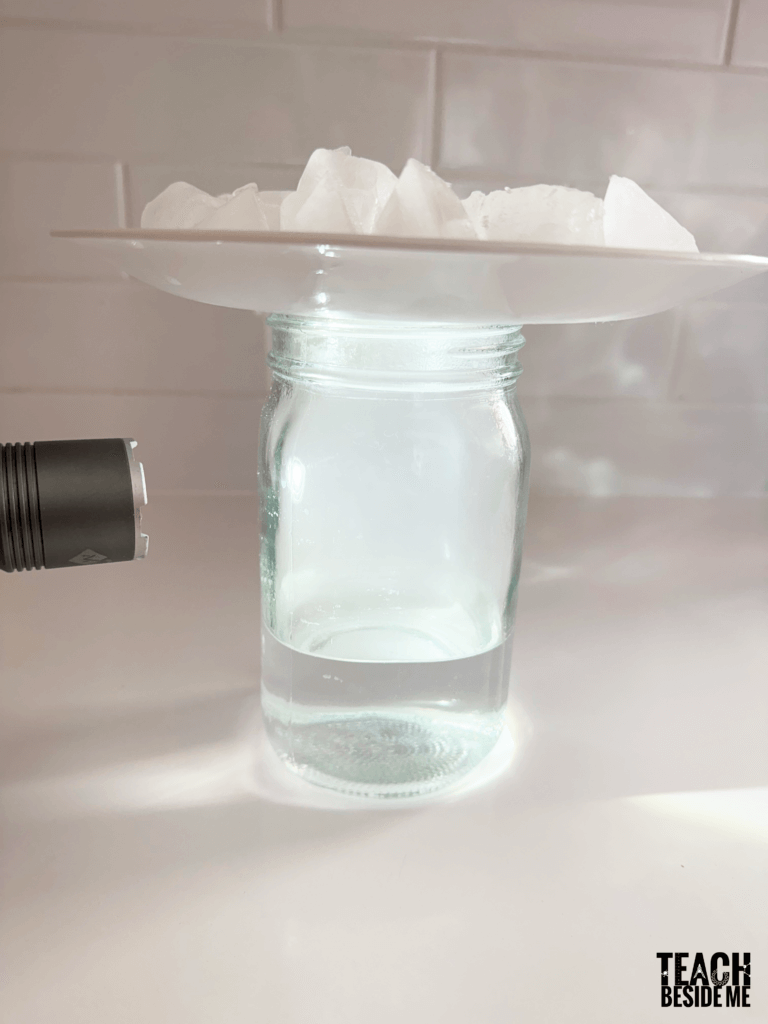 cloud in a jar with flashlight