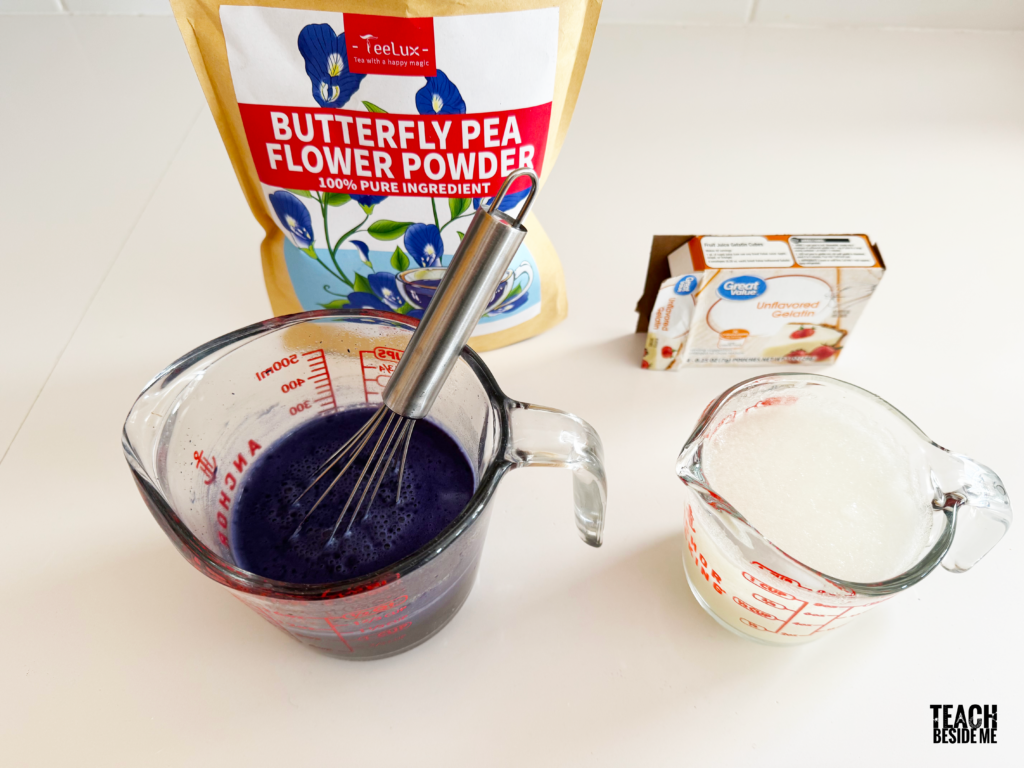 making gelatin for ocean snack