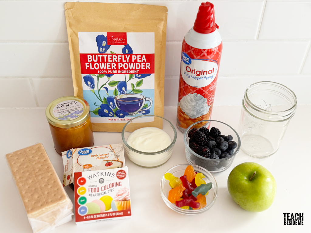 ingredients for ocean zones snack