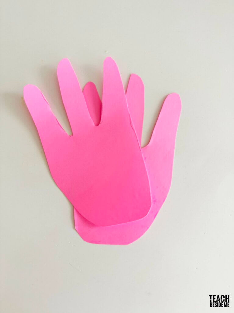 axolotl craft for kids- handprints