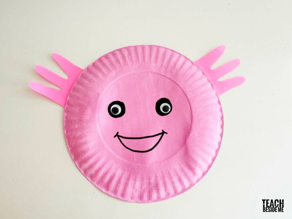 paper plate axolotl craft for kids