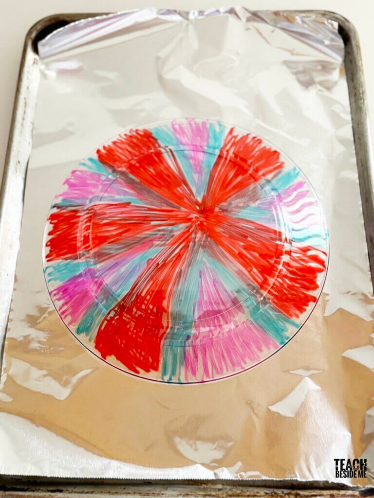 plastic plate stained glass craft