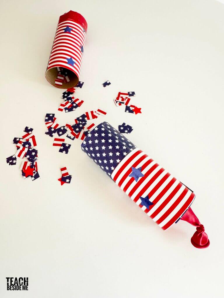 4th of july craft- confetti poppers