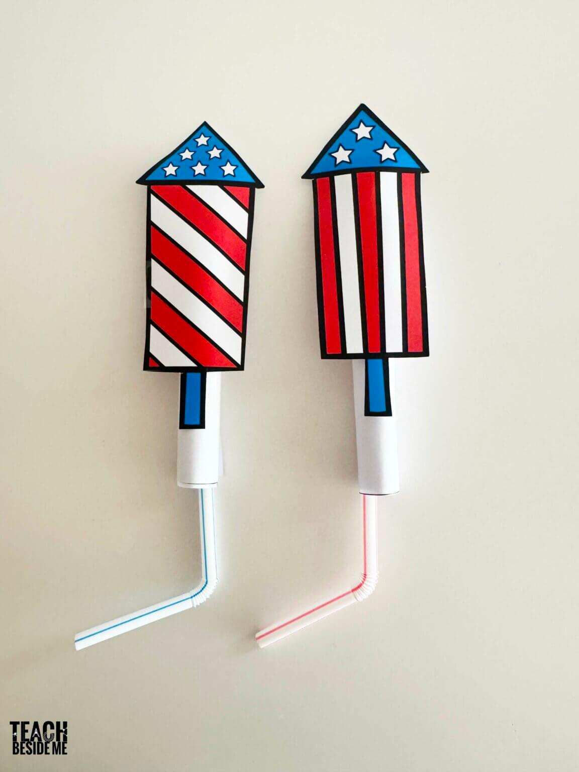 Firework Flyers: Patriotic Straw Rockets for Kids - Teach Beside Me