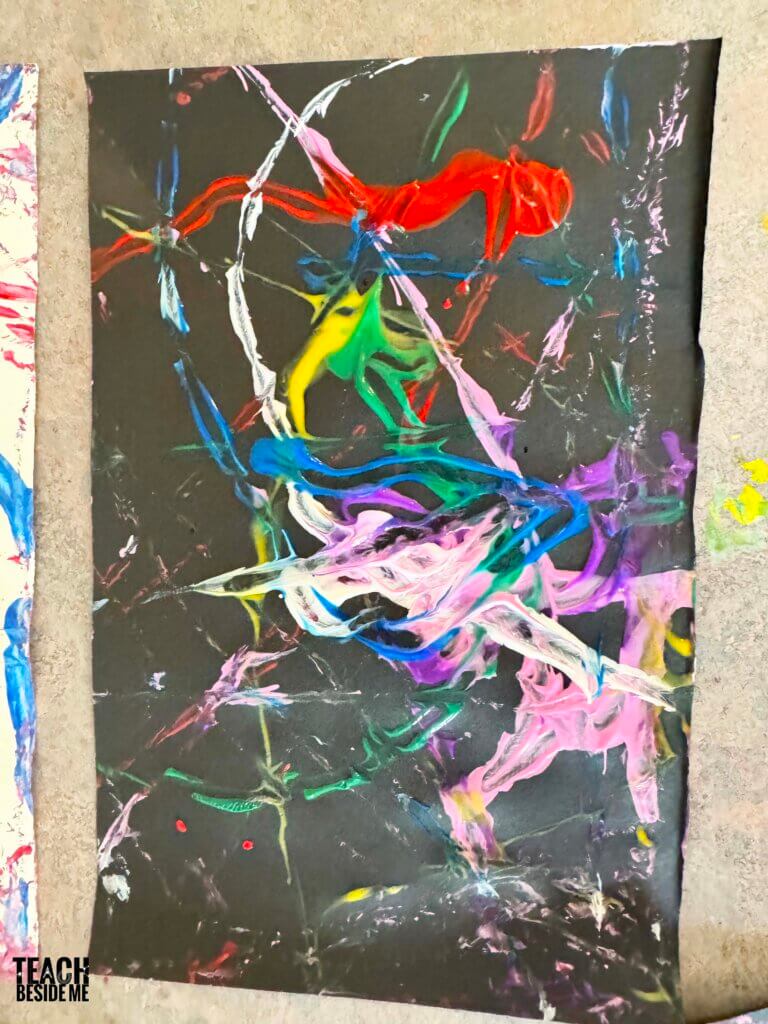 kids mrable painting project