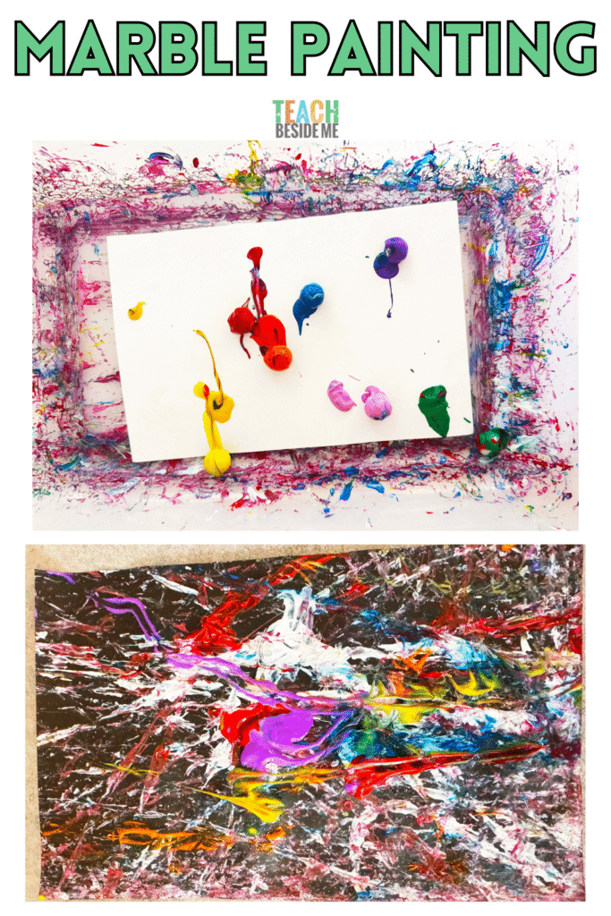 marble painting with kids