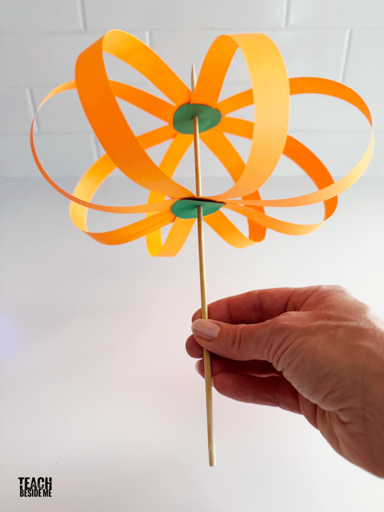 STEM paper spinner pumpkin