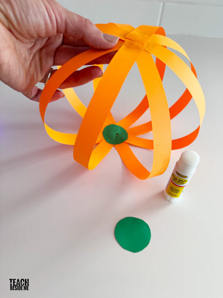 paper pumpkin spinner stem craft