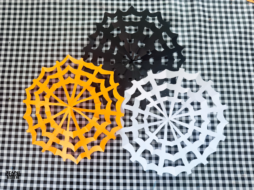 paper spider web snowflakes