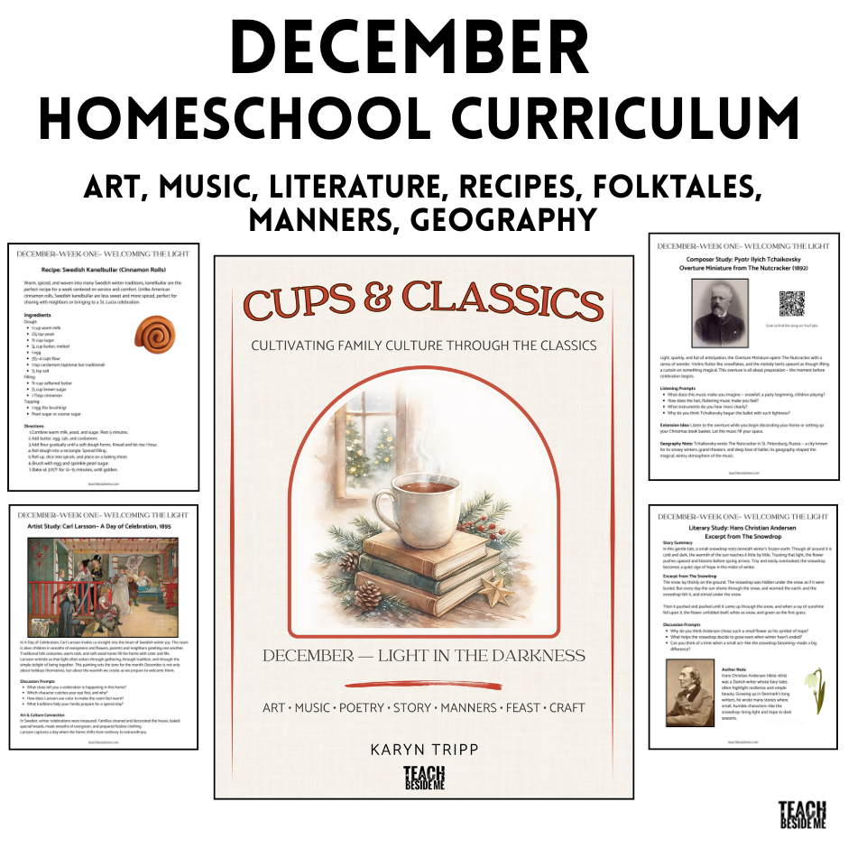 December cups and classics homeschool curriculum
