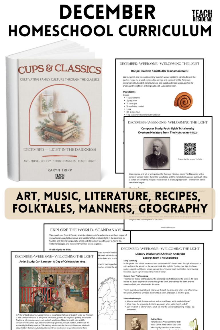 December cups and classics homeschool curriculum