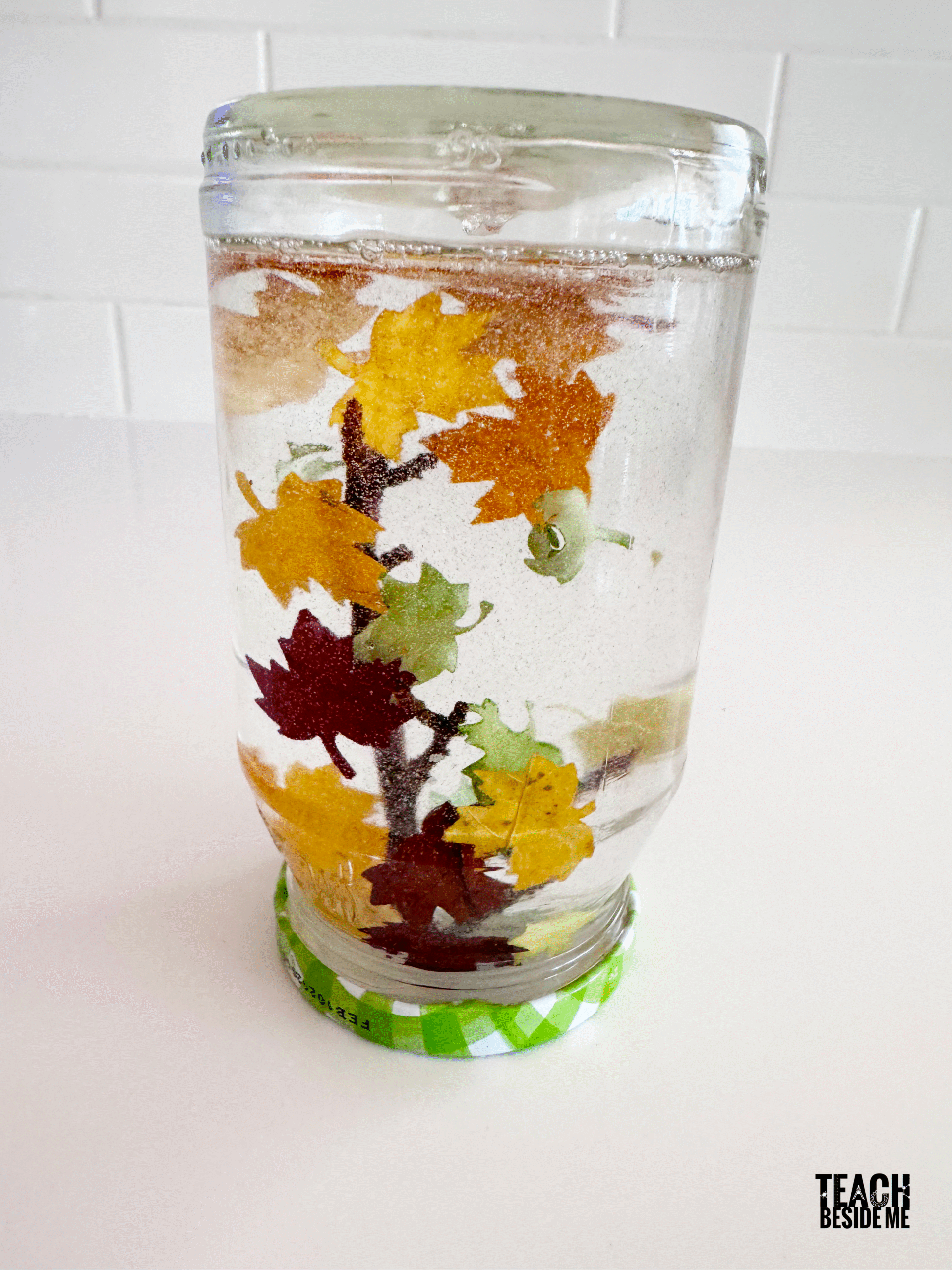 autumn leaf craft snow globe