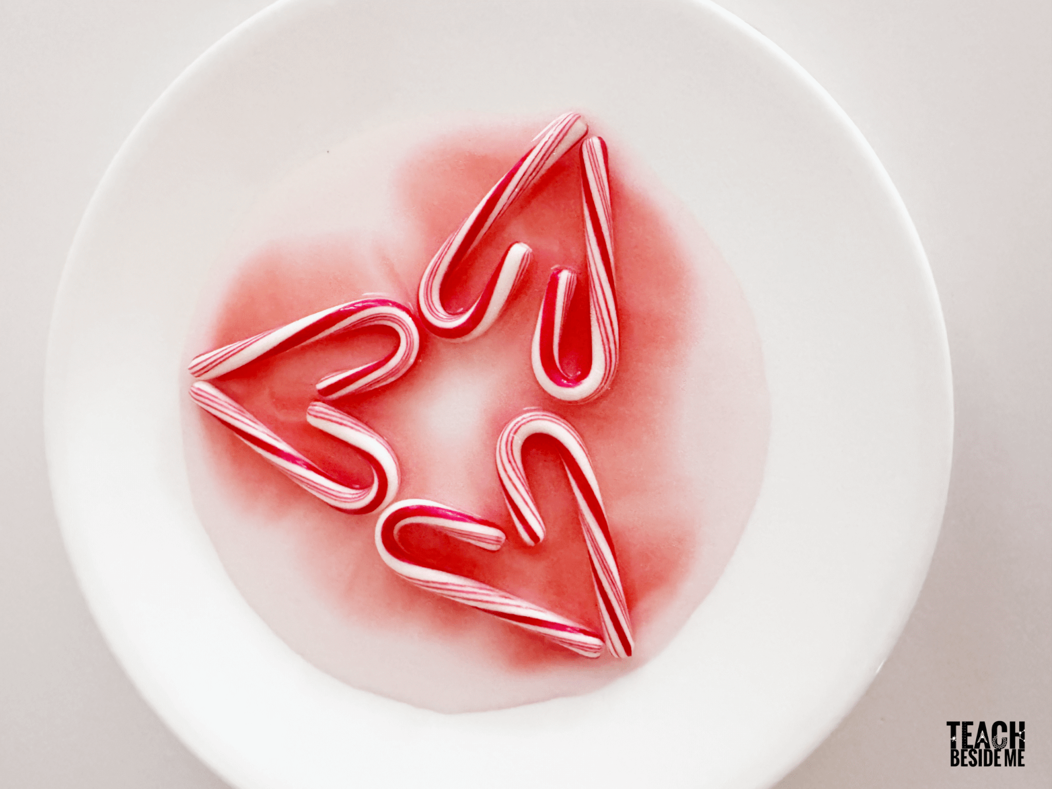 Christmas candy cane science heart shape