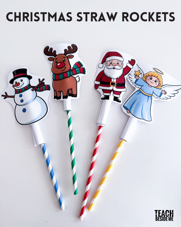 Christmas Straw Rockets STEM Activity for Kids