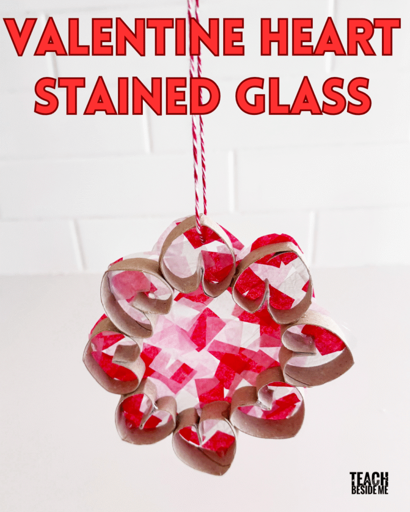 valentine heart stained glass craft